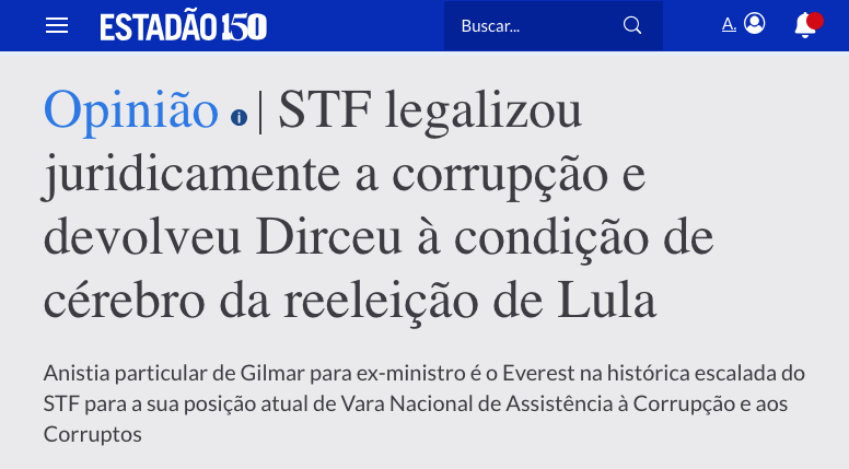 A legalidade da imoralidade nos 3 poderes do Brasil – aos olhos da imprensa e dos brasileiros
