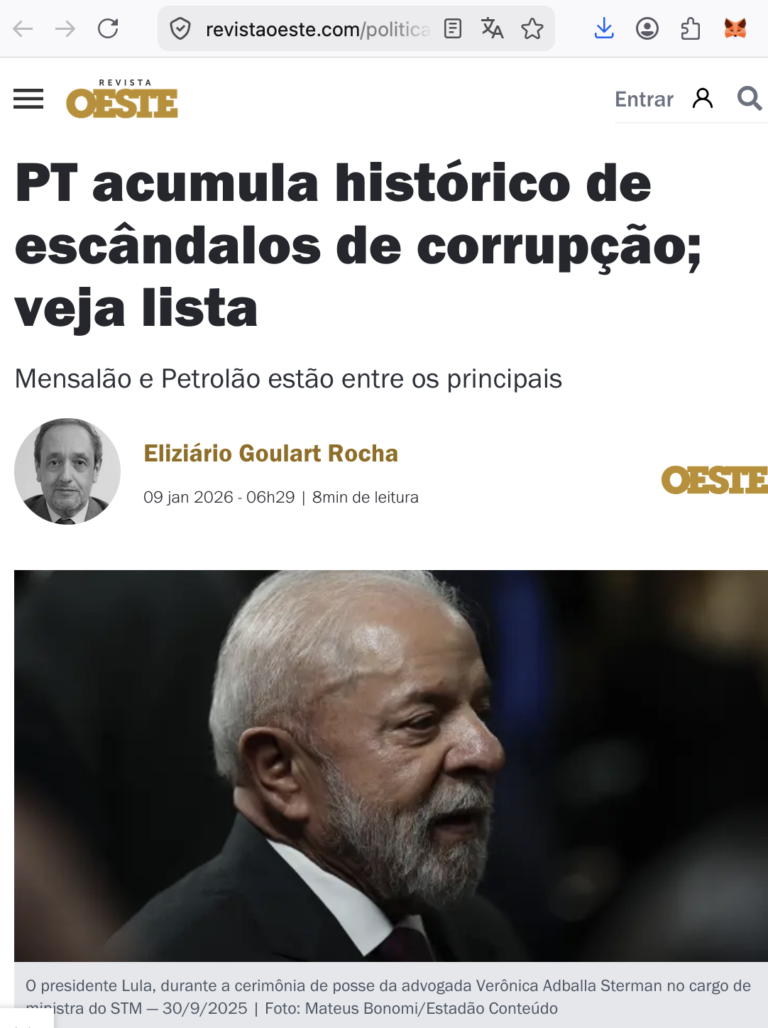 PT e os escândalos de corrupção